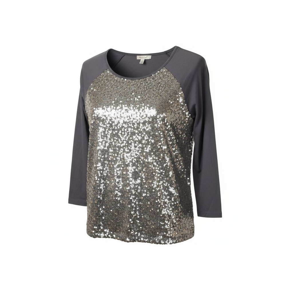 TWIK Grey and silver sequin embellished shirt Size Medium